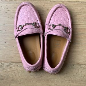 GUCCI Girls Pink Gucci Horsebit Loafer Mocs 27